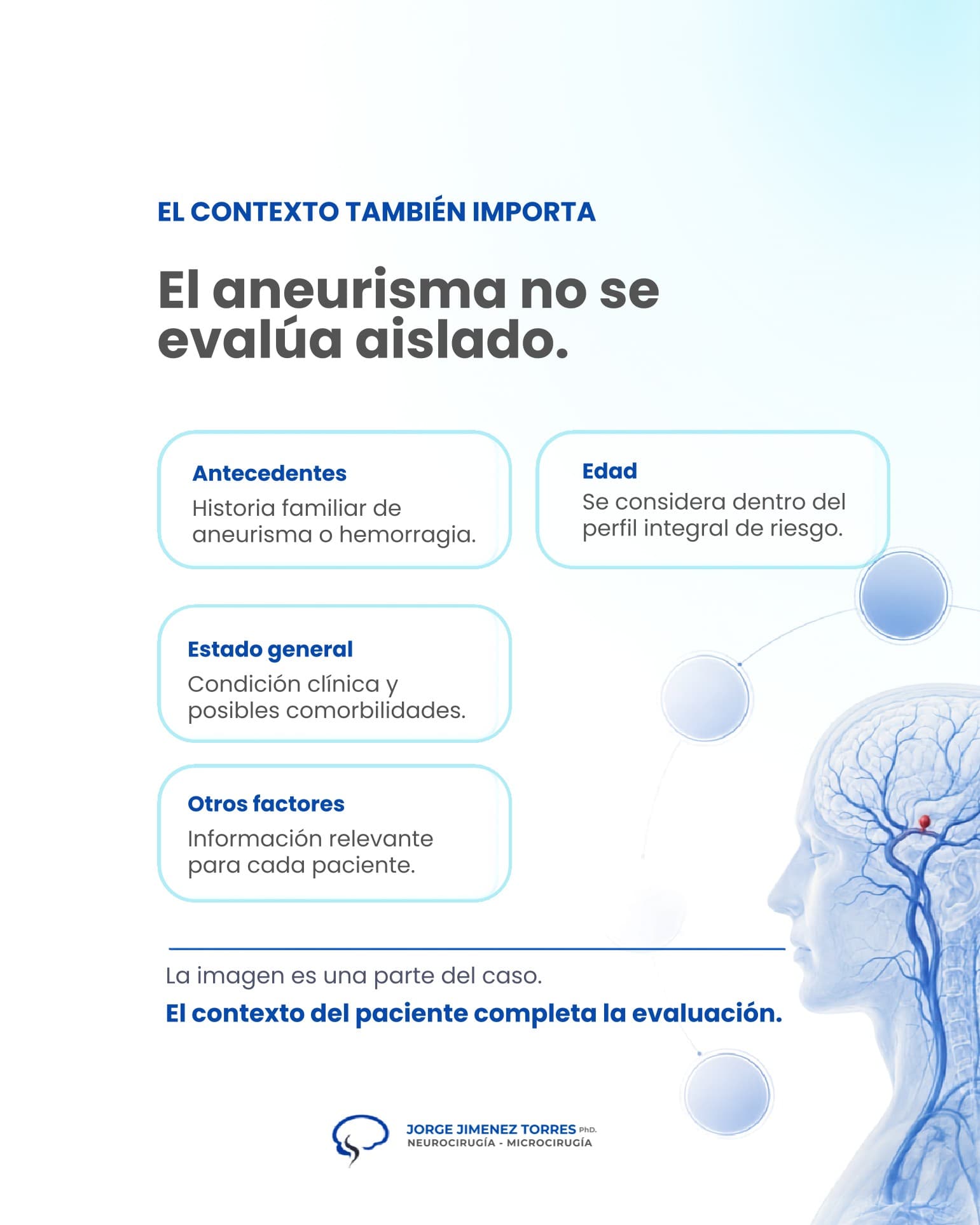 El aneurisma no se evalúa aislado - El contexto también importa